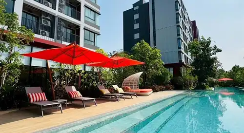Dcondo Vivid Rangsit ใกล้ ม.กรุงเทพ พร้อมอยู่ Fully Furnished แต่งครบ โทร 065-4496399